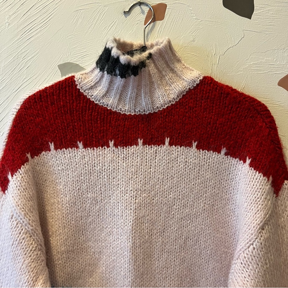 NWT Zara Colorblock Turtleneck Knit Sweater size M - Picture 4 of 11